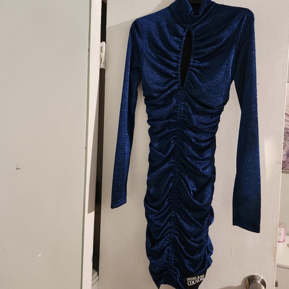 Versace Jeans COUTURE Midnight Blue Sparkly Dress Size 42Dress